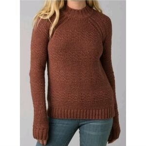 prAna Women's Nemma Mid Weight Mock Neck Organic Cotton Sweater Size XL
